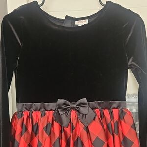 Cat & Jack Black and Red Plaid Kids Dress